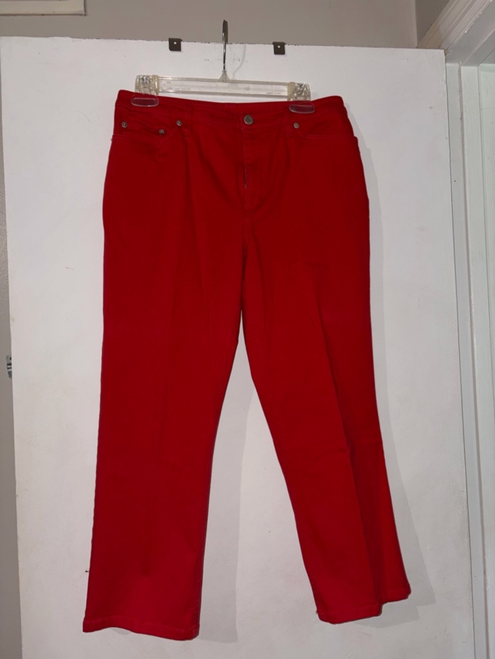 LOFT Red Cropped Jean Pant